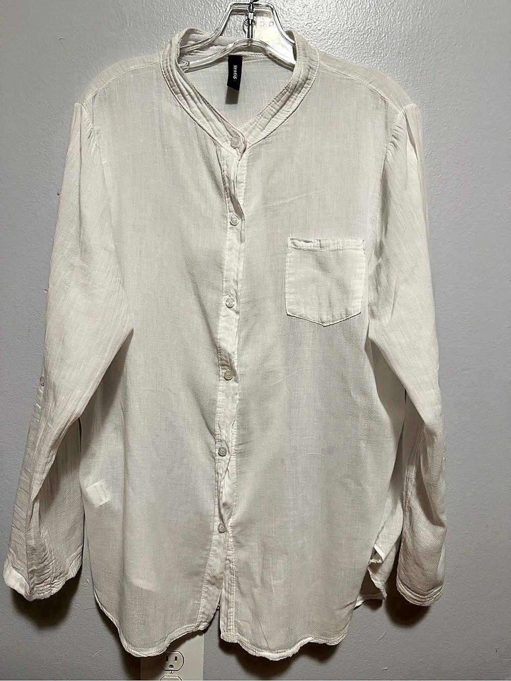 Venti6 Men’s 100% Cotton Lightweight Mandarin Collar Shirt Small
